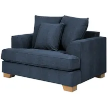 Soho Sessel Franka Webstoff 136 x 87 x 103 cm Blau mit Kissen