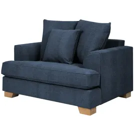 Soho Sessel Franka Webstoff 136 x 87 x 103 cm Blau mit Kissen