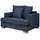 Soho Sessel Franka Webstoff 136 x 87 x 103 cm Blau mit Kissen