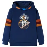 vidaXL Kinder-Kapuzenpullover mit Bär auf Snowboard Sweatshirt Hoodie Marineblau -