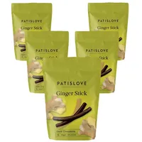 PATISLOVE Schokolade PATISLOVE Ingwerstäbchen in Zartbitterschokolade 80g – 57% Kakao, Handgefertigt,Mit kandiertem Ingwer.