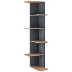 Eckregal BALOS XL Schwarz ca. 37x140x37 cm