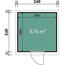 Wolff Finnhaus Premium Metall Gartenhaus Hakon 2424 Anthrazit