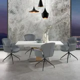 OTTO home Esszimmerstuhl Leonidas (2 St), Sitz und Rücken gepolstert, Sitzfläche in Velourstoff, Sitzhöhe 47 cm grau