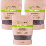 GreatVita Premium Chia Samen, (3 x 1000g) naturbelassen ohne Gentechnik