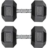 TLGREEN Kurzhanteln Hexagon Hanteln – 2er-Set 10 kg Kurzhantel-Set für Krafttraining & Fitness, Gusseisen mit Gummi-Beschichtung, rutschfester Griff, bodenschonend