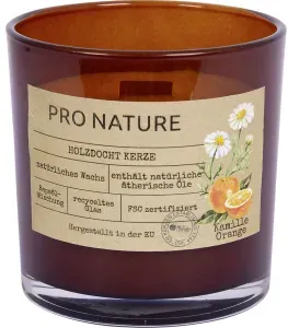 Müller Kerzen Duftglas PRO NATURE, (Ø x H): 100 x 100 mm , Recyceltes Duftkerzenglas aus natürlichen Wachsen und Rapsöl, 1 Packung = 6 Stück, Kamille & Orange