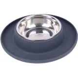 Dehner Hundenapf Clean Bowl, 350 ml, Ø 24 cm, Höhe 4 cm, Edelstahl/Silikon, dunkelgrau