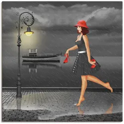 Artland Wandbild »Tanzen im Regen«, Frau, (1 St.), als Leinwandbild, Poster in verschied. Größen Artland Farbe Bild(er): schwarz