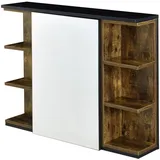 [en.casa] Badezimmerschrank Harstad 64x80x20 cm Dunkler Holzton / Schwarz