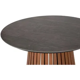 VCM Max Gartentisch Ø 115 x 75 cm Teak/Grau