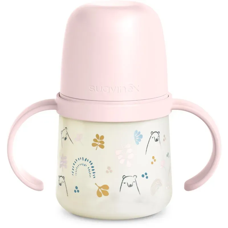 Suavinex Bear Kinderflasche mit Griffen Pink 1 St.
