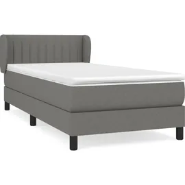 vidaXL Boxspringbett 100 x 200 cm Dunkelgrau