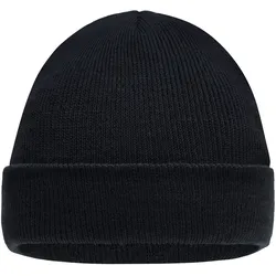 Kinder-Strickmütze mit Krempe - Farbe schwarz - Größe one size