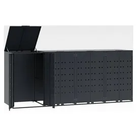 vidaXL Mülltonnenbox 276 x 79 x 117 cm anthrazit