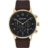 Gigandet Herrenuhr Minimalism Dualzeit-Uhr Analog mit Lederarmband G21-002