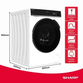 Sharp ES-WNFB214CWDA Waschmaschine (12 kg, 1400 U/min)