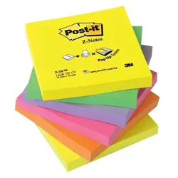 Post-it Haftnotizen Z-Notes, 76 x 76 mm, 6-farbig