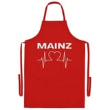 multifanshop multifanshop® Grillschürze - Mainz - Herzschlag - Druck weiß