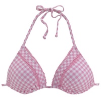 Buffalo Triangel-Bikini-Top Damen rosa-kariert Gr.38 Cup A/B