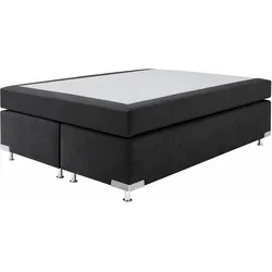 Boxspringbett "Holland", schwarz, B:142cm L:201cm, Microvelours (100% Polyester), WESTFALIA SCHLAFKOMFORT, Komplettbetten, Boxspringbett, ohne Kopfteil, frei im Raum stellbar