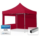 TOOLPORT Faltpavillon Economy 3 x 3 m inkl. 2 Seitenteile rot 59013