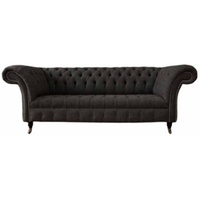 JVmoebel Chesterfield-Sofa, Viersitzer Chesterfield Sofa Wohnzimmer Couch Klassisch Sofas grau