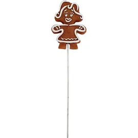Figurendiscounter Figur Pfefferkuchen Frau Stecker 20,5 x 6 x 1 cm braun