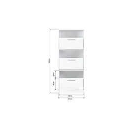 Möbel Kraft Wäscheschrank 67 x 164 x 68 cm Weiß