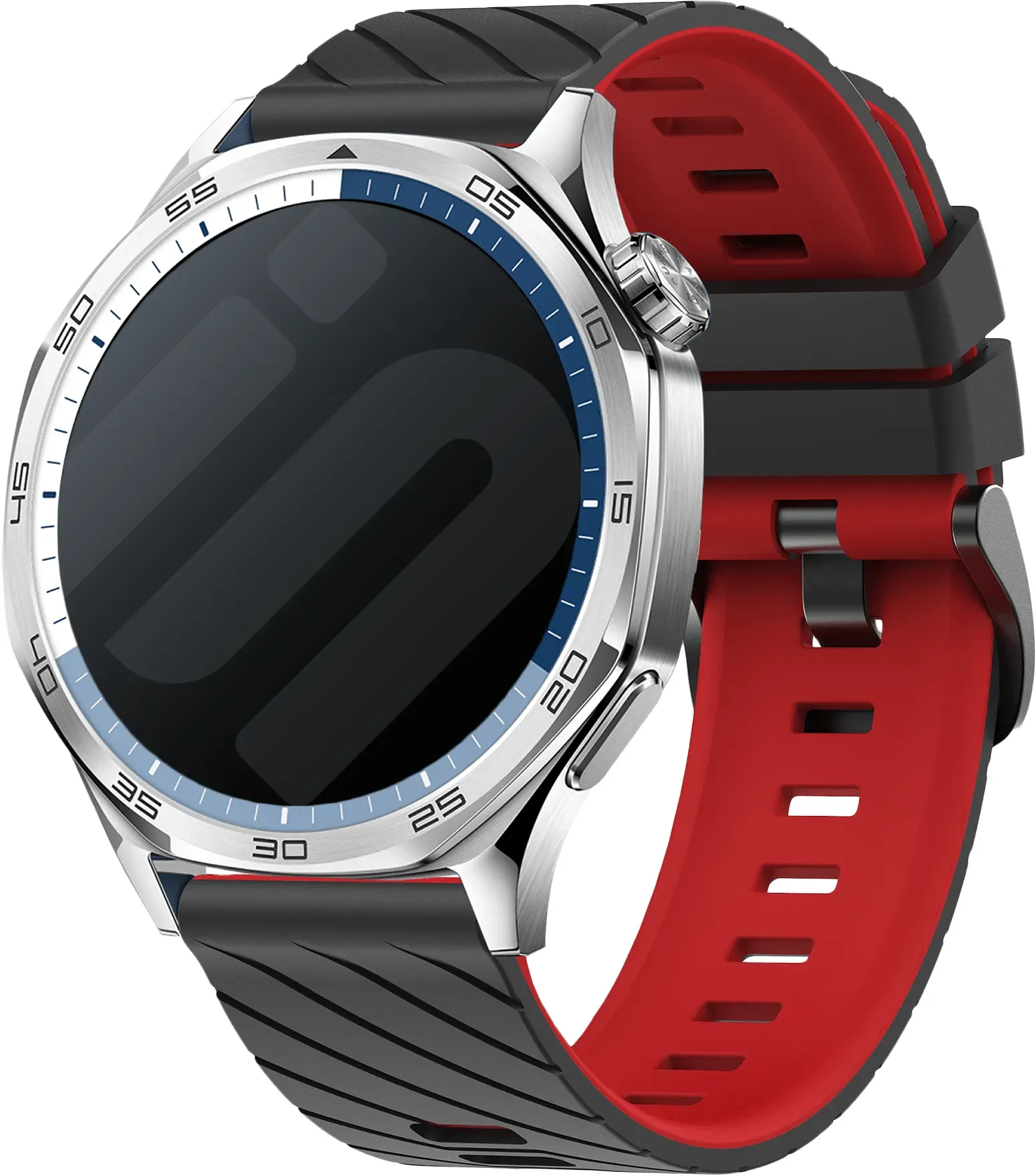 Strap-it Amazfit  Balance Armband Silikon 'Sport' für Amazfit  Balance - Schwarz/Rot - Schnallenverschluss