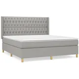 vidaXL Boxspringbett mit Matratze Hellgrau 180x200 cm Stoff1396494