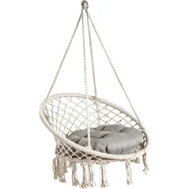 Garden Pleasure Hängesessel BARBUDA, TOPSELLER", weiß, B:80cm H:125cm T:60cm, Bezug: 65% Baumwolle, 35% Polyester, Sessel, Hängesessel, BxTxH: 80x60x125 cm, mit Kissen