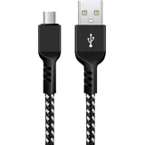 Maclean Brackets Maclean MCE483 USB zu MicroUSB-Kabel USB Ladekabel 2m Fast Charge 5V/2.4A Datenkabel Schnellladekabel High Speed Nylon Geflochten Anschlusskabel Datenübertragung (USB zu MicroUSB 2m)