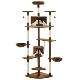 vidaXL Katzen-Kratzbaum 203 cm braun und weiß