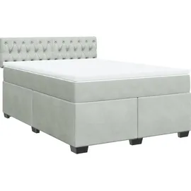vidaXL Boxspringbett 140 x 200 cm Hellgrau