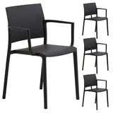 Idimex Gartenstuhl TERRA 55 x 52 x 81 cm schwarz 4 St.