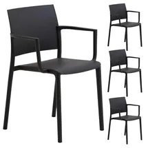Idimex Gartenstuhl TERRA 55 x 52 x 81 cm schwarz 4 St.