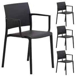 Idimex Gartenstuhl TERRA 55 x 52 x 81 cm schwarz 4 St.