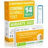 Adeste – NEUE Variante 14 x 1er Corona Schnelltest für Zuhause COVID 19 Antigen Rapid Test Swab Selbsttest. Geprüft für neuen 2025-Varianten. Sensibilität 100% bei hoher Viruslast