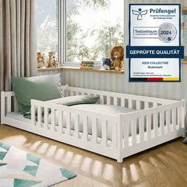 Kids Collective Jugendbett Bodenbett 120 x 200 cm Kiefer massiv beige