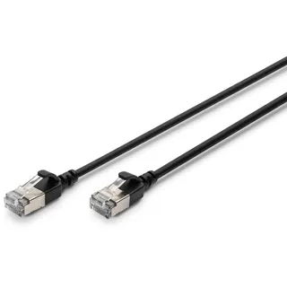 Digitus CAT 6A F-FTP Slim Patchkabel, 1m, Schwarz