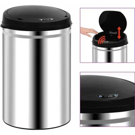 vidaXL Automatischer Sensor-Mülleimer 30 l Silber