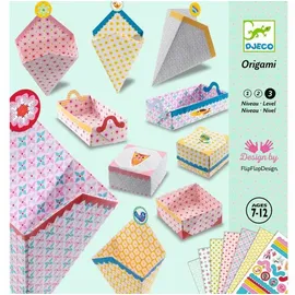 Djeco Origami Kleine Geschenkboxen 24 Origami-Bögen 105 Aufkleber