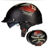 Retro Motorrad Helm, Halbschale Vintage Style Harley Helm mit Visier, Halbschalenhelm ECE Zertifizierung Jethelm Für Damen Und Herren, für Cruiser Chopper Biker