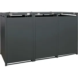 MCW 3er-Mülltonnenverkleidung O67 200 x 122 x 84 cm anthrazit