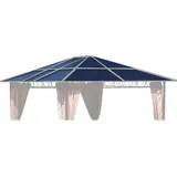 Ersatzdach für Hardtop Pavillon 3x3,6m Doppelstegplatten Polycarbonat Braun