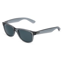 Ray Ban New Wayfarer RB2132 64503R 55-18 polished transparent grey/blue