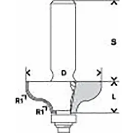 Bosch Profilfräser G 8 mm R1 4,8 mm D 31,8 mm L 54 mm