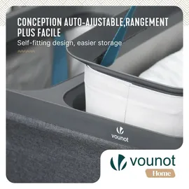 VOUNOT Vounot® Wäschekorb 3 Fächer 170L, Wäschesammler mit Deckel Anthrazit