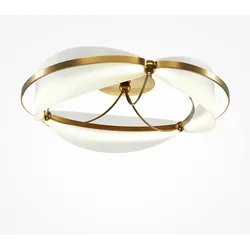 Maytoni Moderne Deckenleuchte Breeze Messing aus Acryl , Aluminum LED Energieeffizient 45W für Küche, Schlafzimmer, Wohnzimmer, Esszimmer, Lobby
